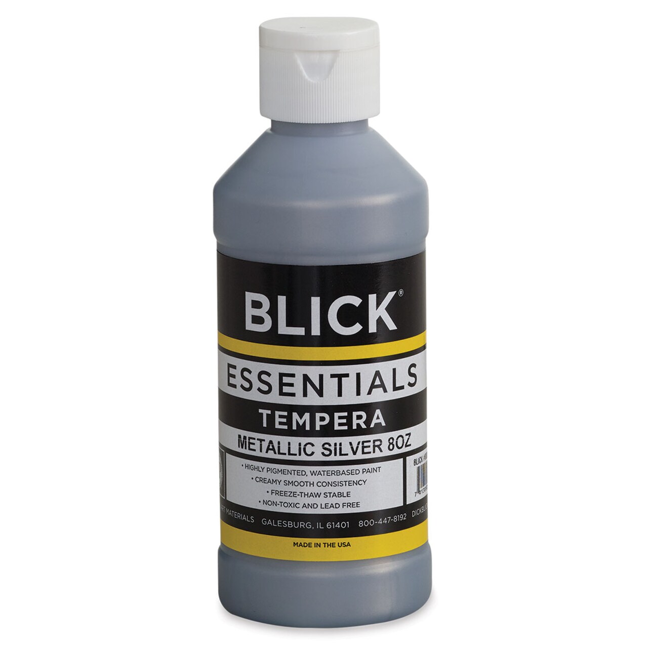 Blick Essentials Tempera - Silver (Metallic), 8 oz bottle